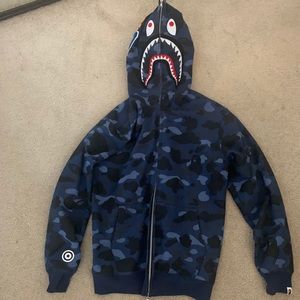 Bape shark hoodie blue